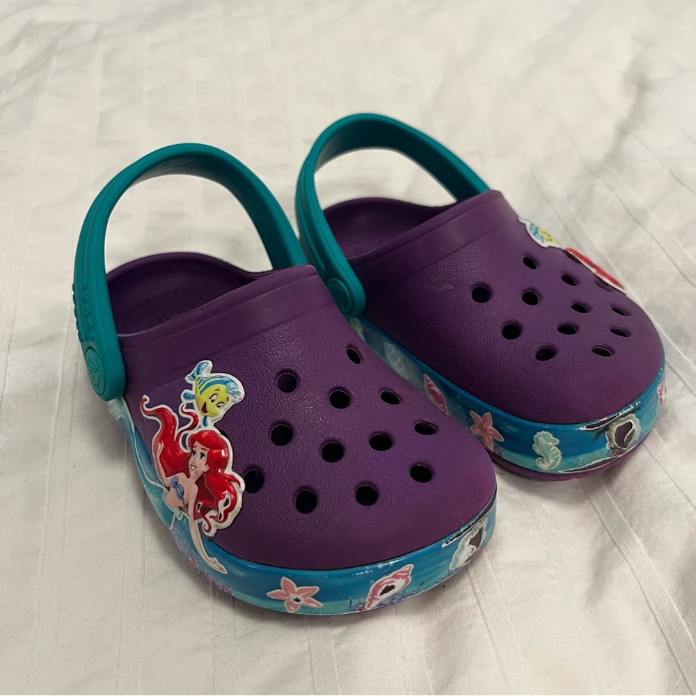 Disney Little Mermaid Toddler Crocs 6C